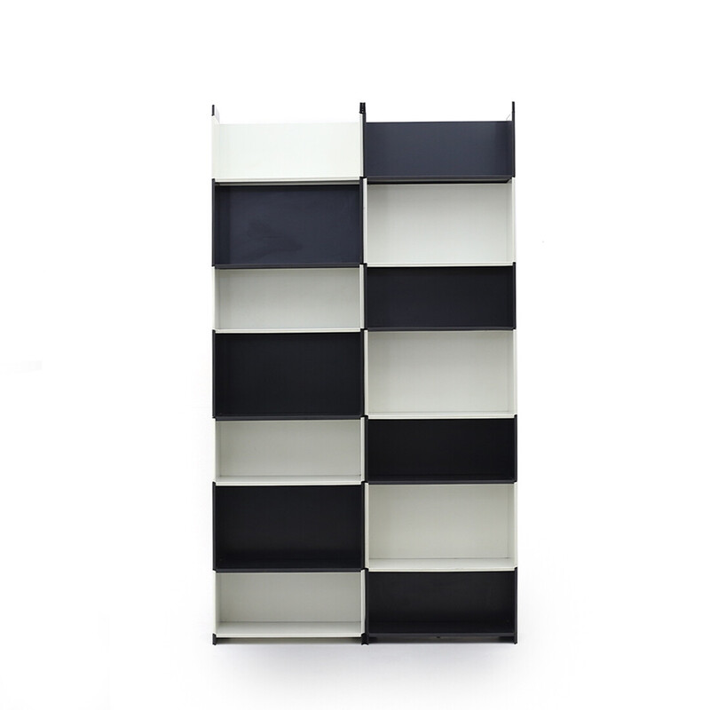 Vintage bookcase "Genia" in lacquered metal by Richard Sapper for B and B, Italy 1970