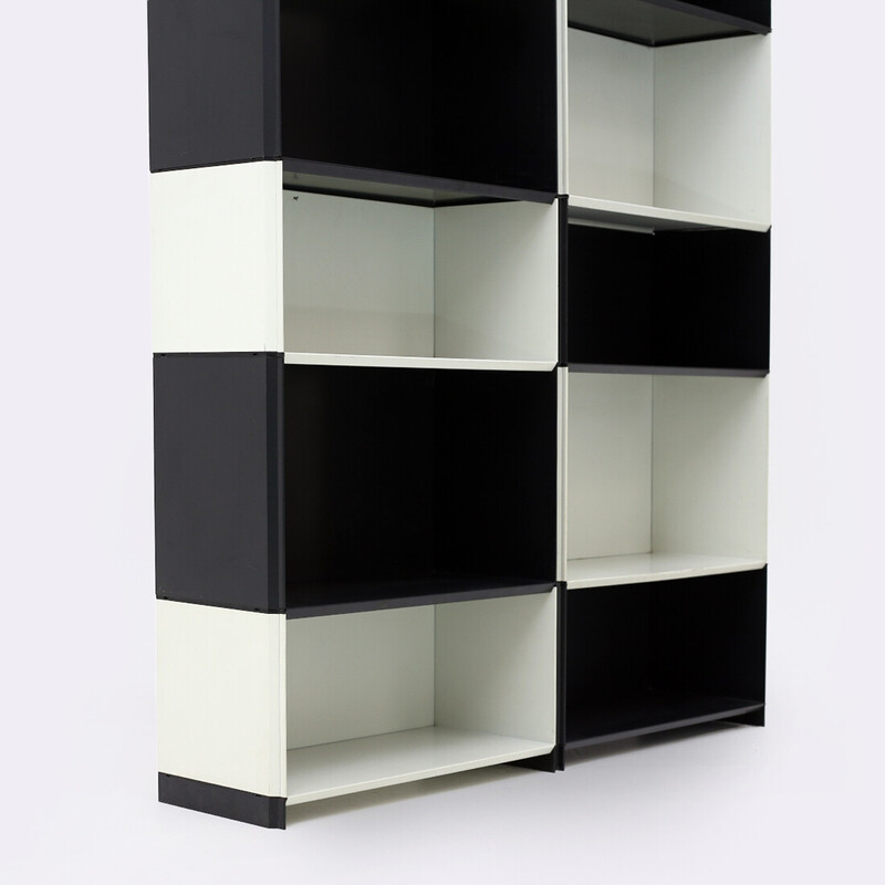 Vintage bookcase "Genia" in lacquered metal by Richard Sapper for B and B, Italy 1970