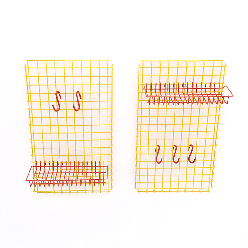 Pair of vintage equipped metal wall grid, 1970s