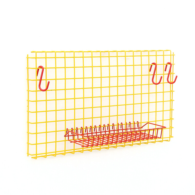 Pair of vintage equipped metal wall grid, 1970s