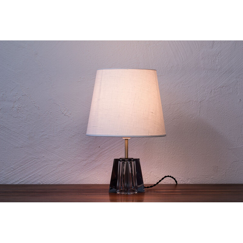 Glass pedestal table lamp by Carl Fagerlund for Orrefors - 1960s