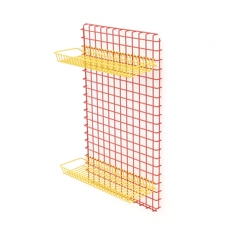 Vintage equipped metal wall grid, Italy 1970s