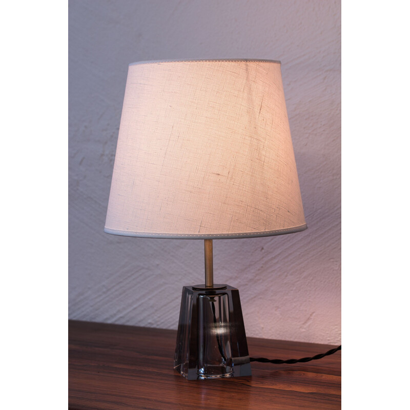 Glass pedestal table lamp by Carl Fagerlund for Orrefors - 1960s