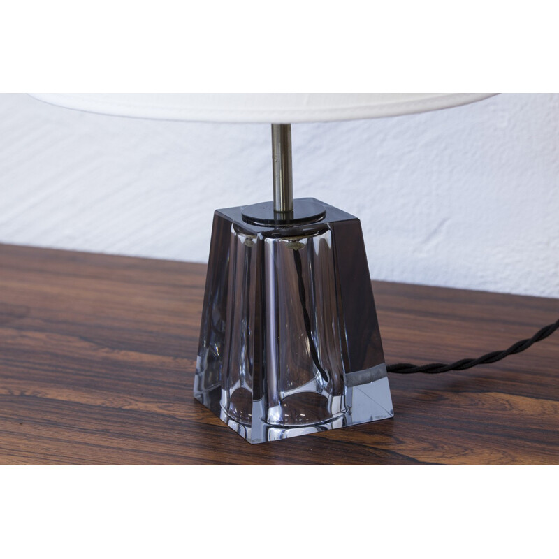 Glass pedestal table lamp by Carl Fagerlund for Orrefors - 1960s