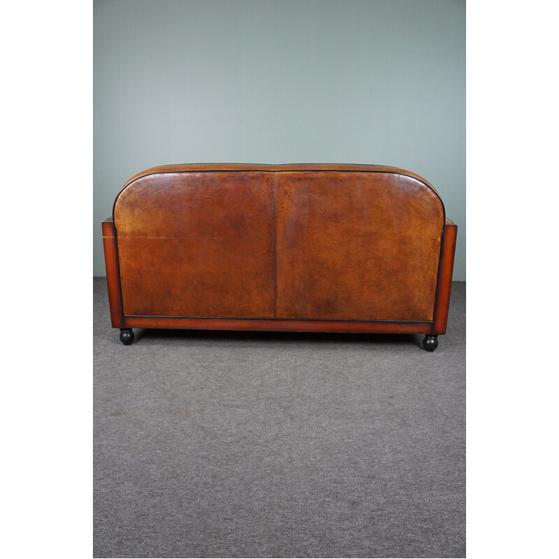 Vintage Art Deco sheep leather sofa