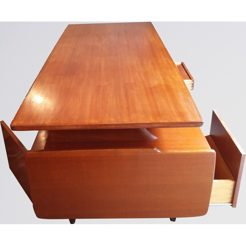 Mahogany desk, Jacques HAUVILLE - 1950s