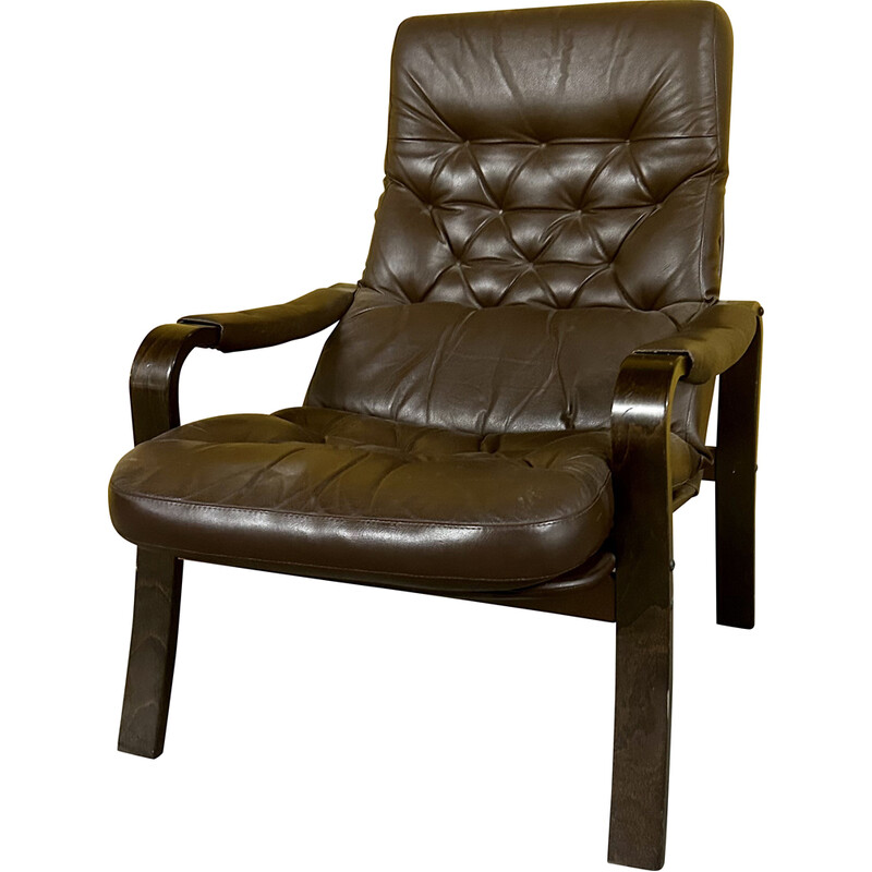 fauteuil danois vintage - cuir