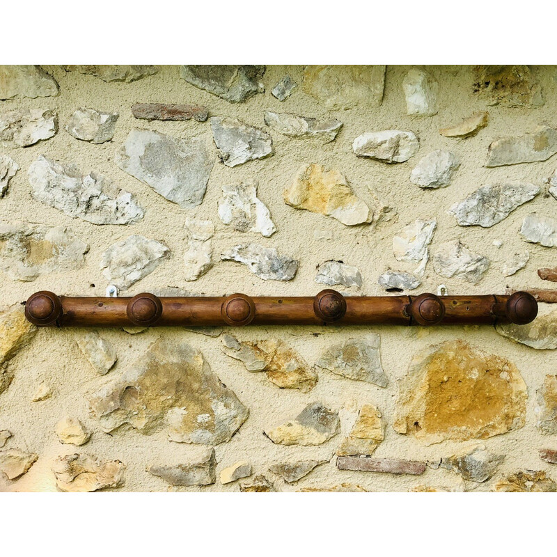 Bengaleiro de parede vintage com 6 ganchos, 1950-1960
