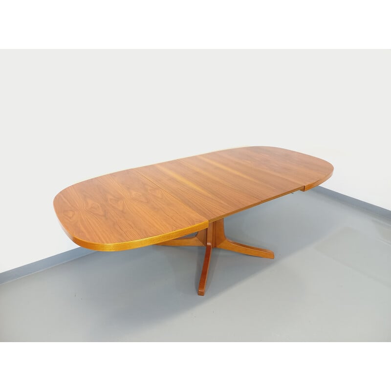 Ovaler Baumann Vintage Tisch aus Walnussholz mit Ausziehplatte, 1960-1970