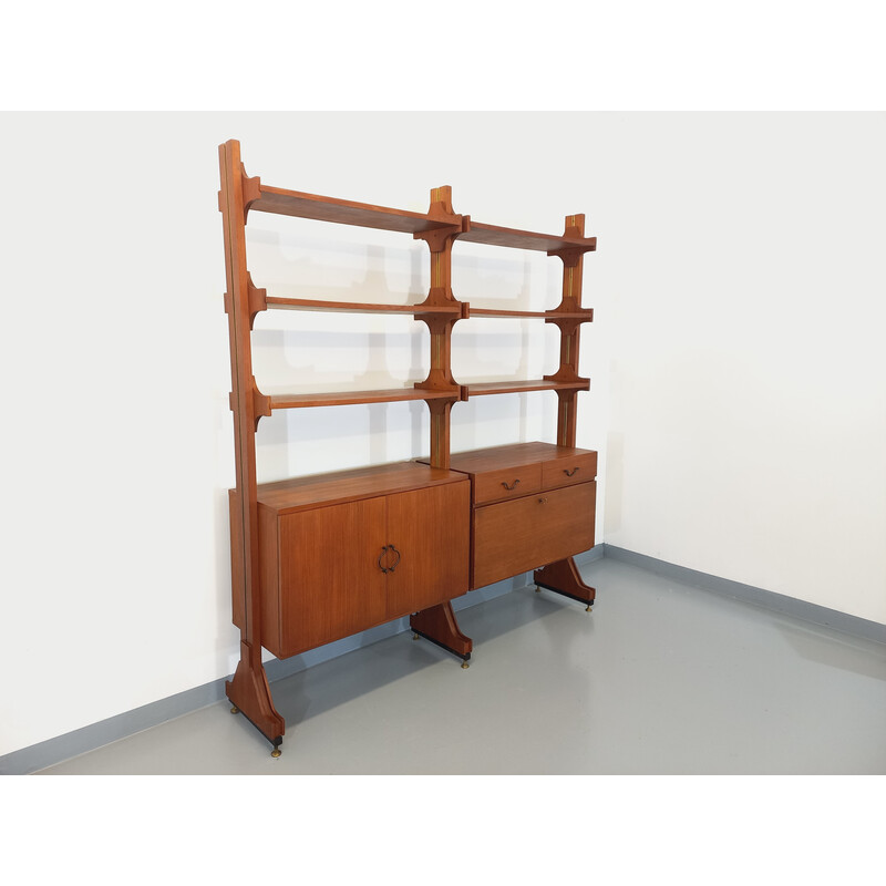 Vintage modular bookcase in teak, 1960s