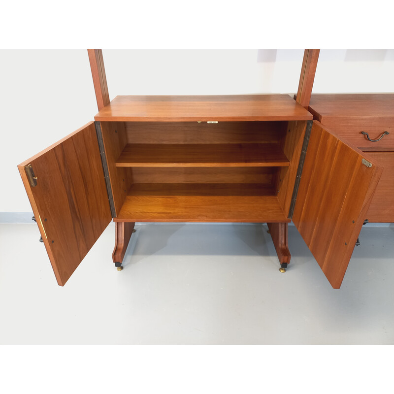 Vintage modular bookcase in teak, 1960s