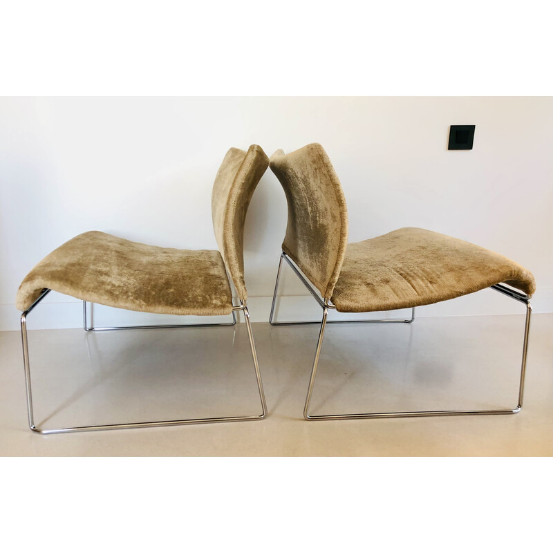 Pair of vintage armchairs "Saghi" by Kazuhide Takahama for Simon, Italy 1970