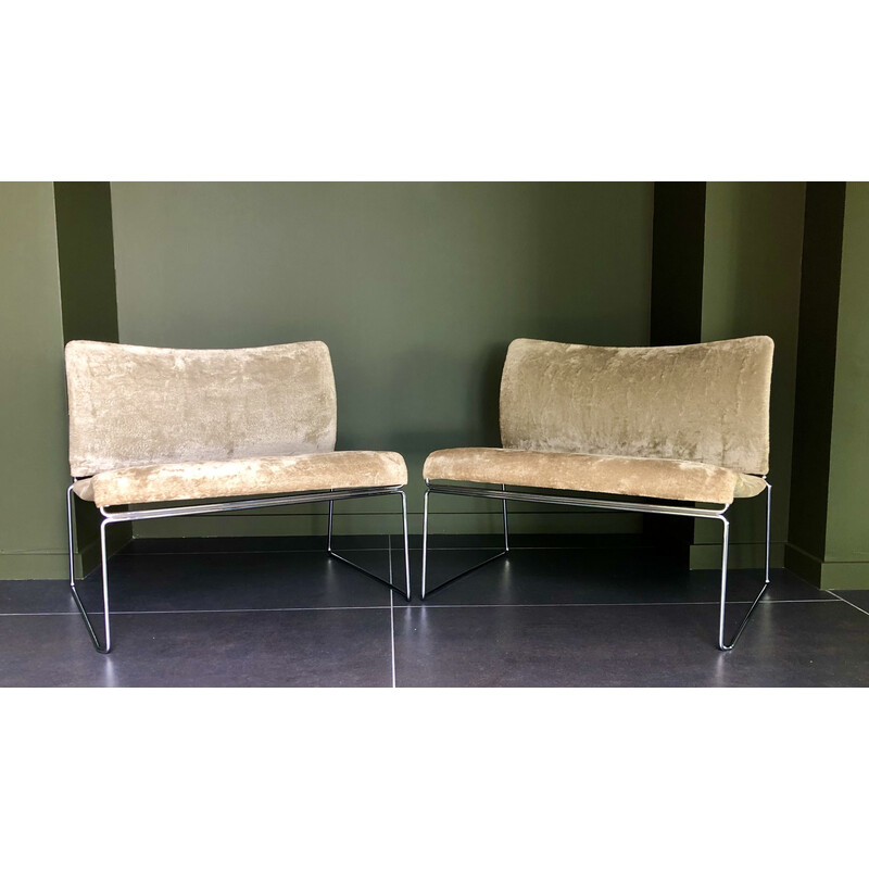 Paar vintage "Saghi" fauteuils van Kazuhide Takahama voor Simon, Italië 1970