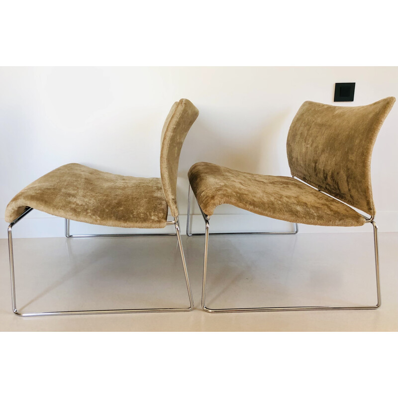 Pair of vintage armchairs "Saghi" by Kazuhide Takahama for Simon, Italy 1970