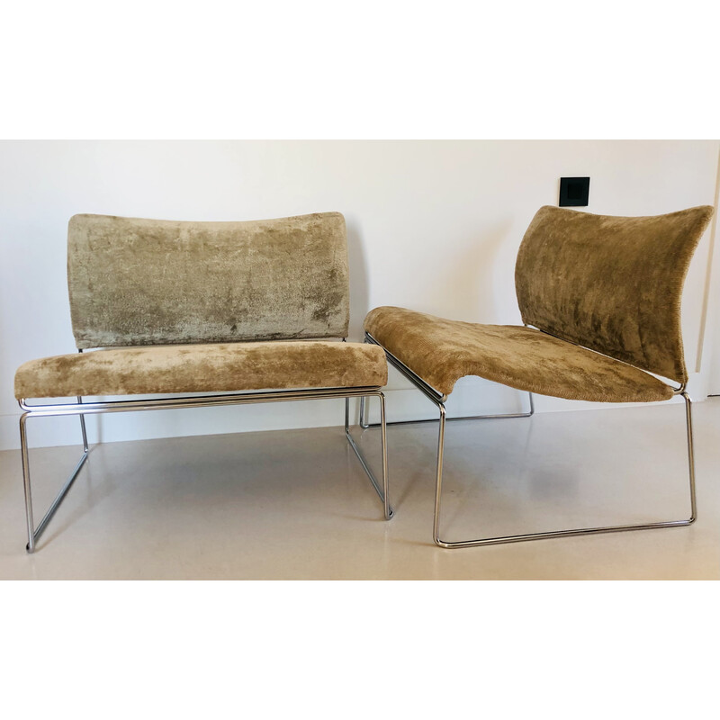 Pair of vintage armchairs "Saghi" by Kazuhide Takahama for Simon, Italy 1970