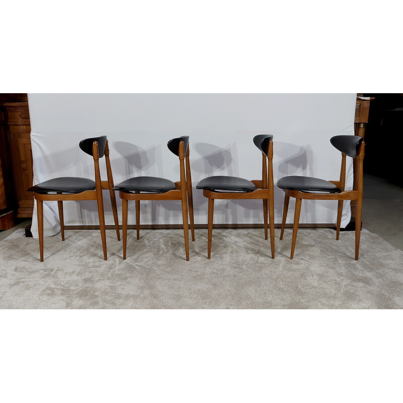 Conjunto de 4 sillas vintage modelo "Unicorn" de Pierre Guariche para Baumann, 1960