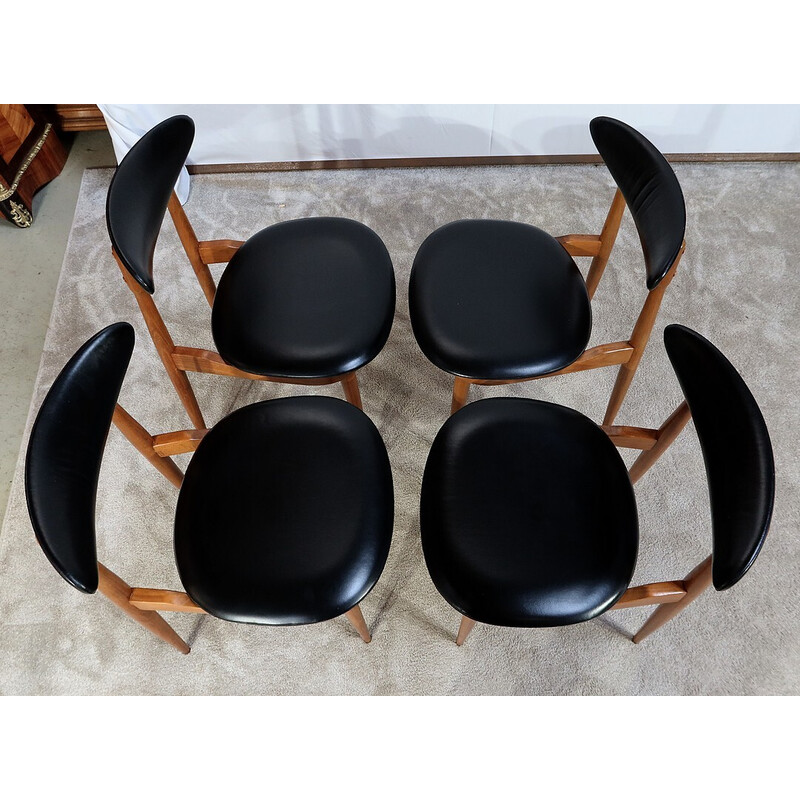 Conjunto de 4 cadeiras vintage modelo "Unicorn" de Pierre Guariche para Baumann, 1960