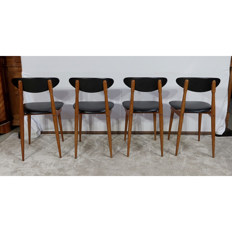 Set of 4 vintage chairs model " Unicorn " by Pierre Guariche for Baumann, 1960