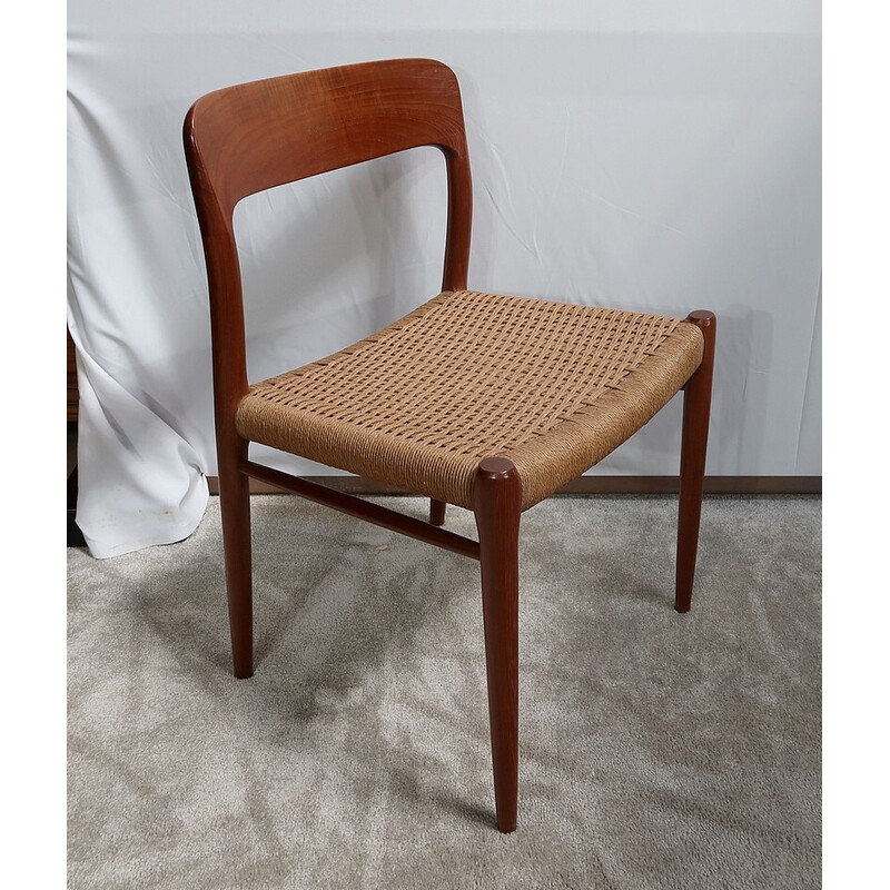 Conjunto de 4 cadeiras vintage modelo "75" de Niels Otto Moller, Dinamarca 1960