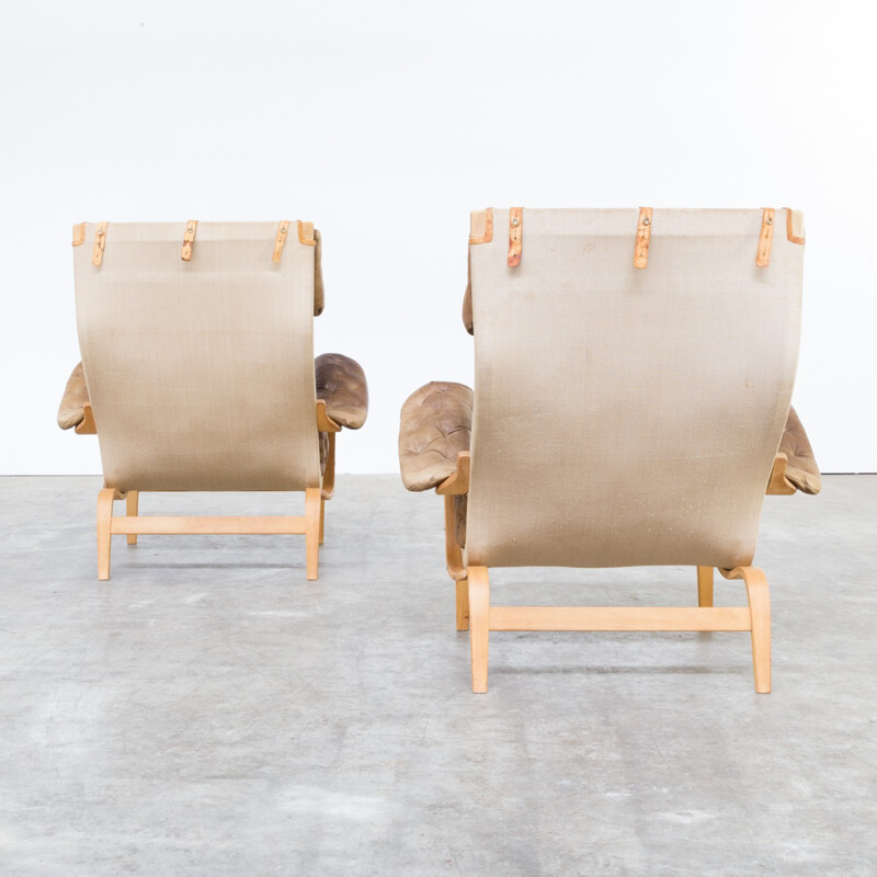 1 set of 2 Pernilla easy chairs by Bruno Mathsson for Dux - 1970s 