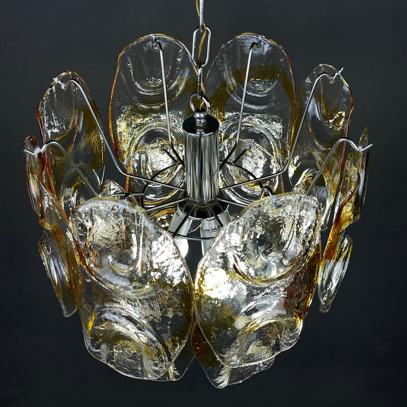 Vintage Murano glass chandelier by Mazzega, Italy 1960s