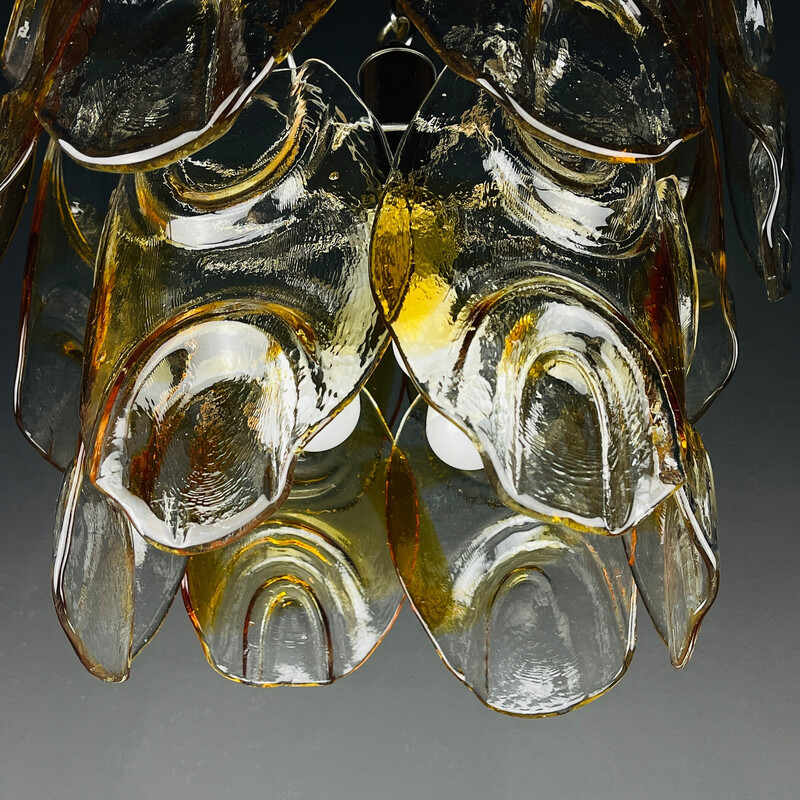 Lámpara vintage de cristal de Murano de Mazzega, Italia años 60