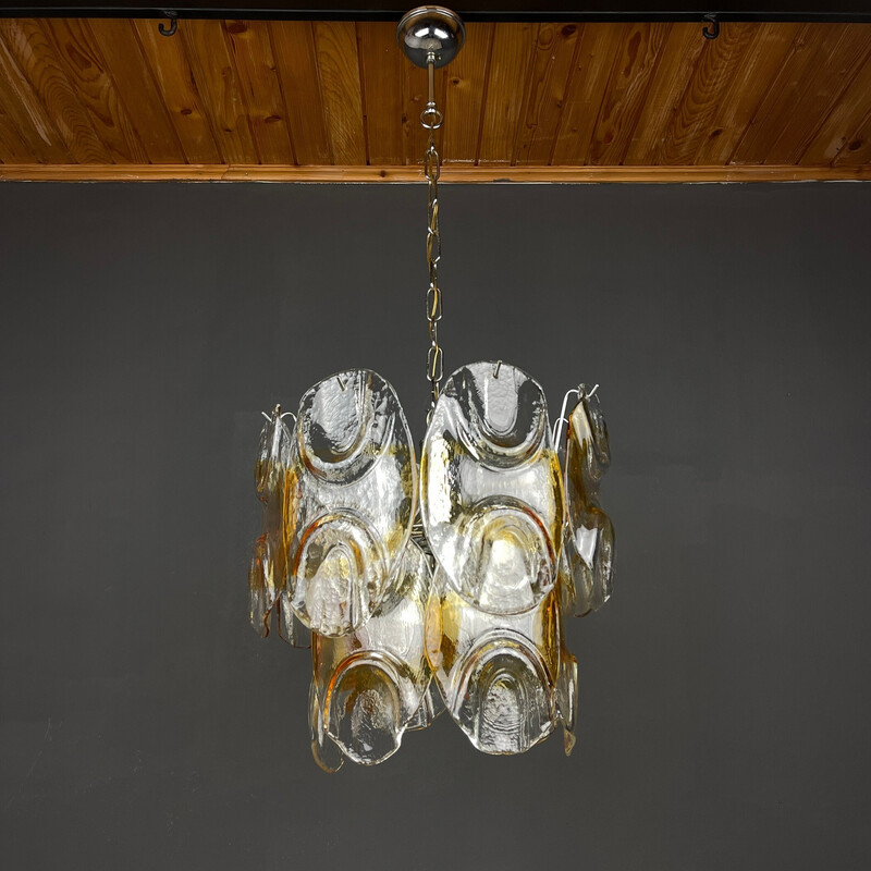 Vintage Murano glass chandelier by Mazzega, Italy 1960s