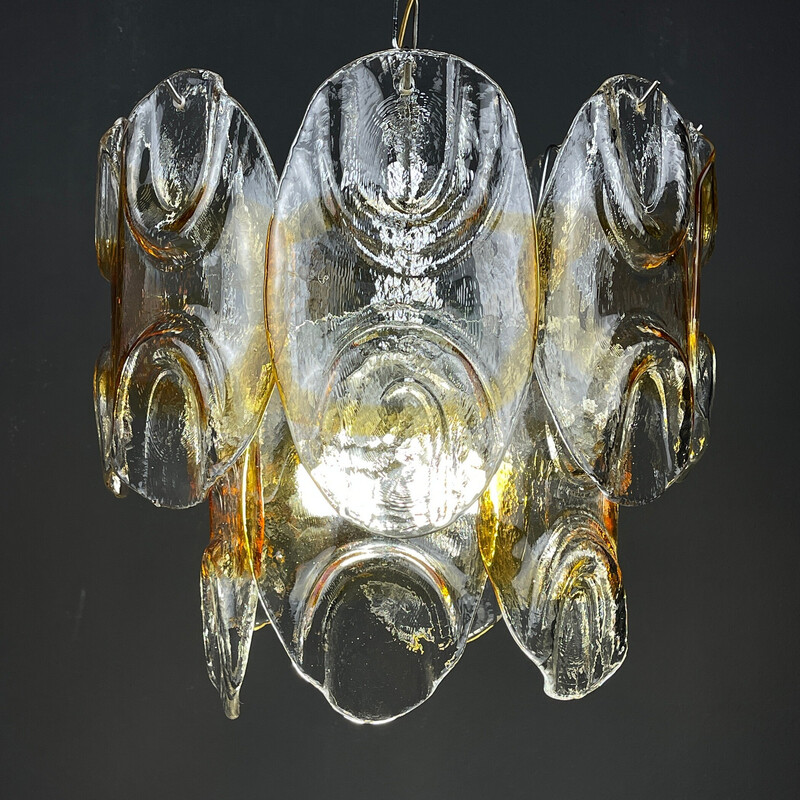 Lustre vintage en verre de Murano par Mazzega, Italie 1960