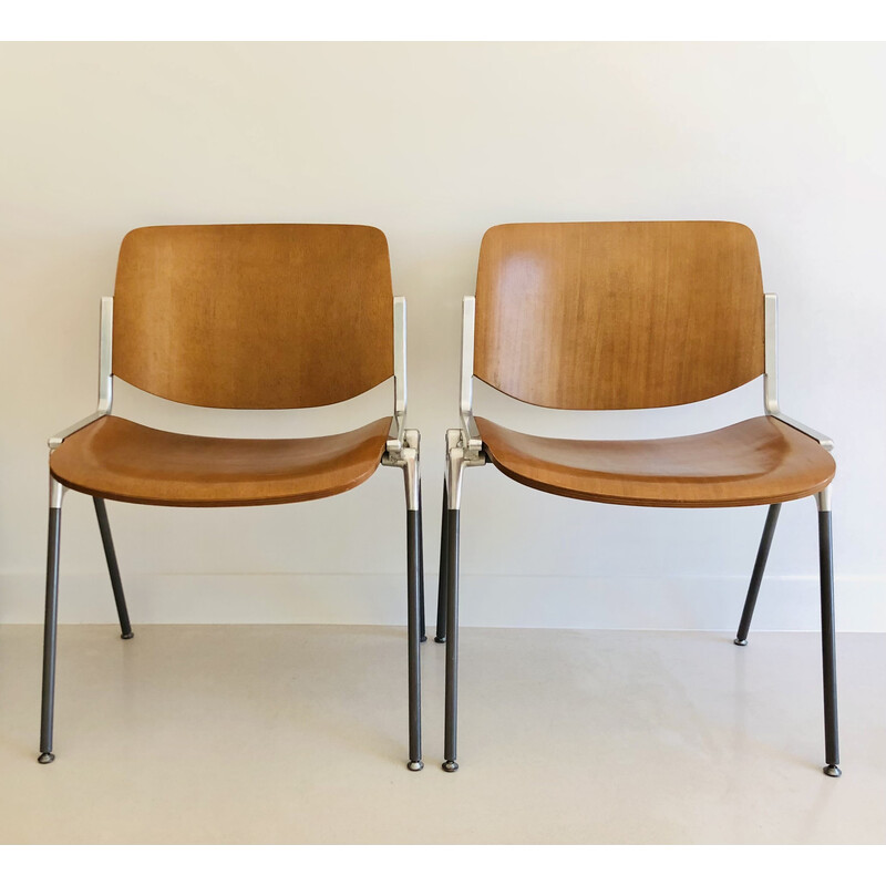 Pair of vintage Dsc 106 chairs by Giancarlo Piretti for Castelli, Italy 1960