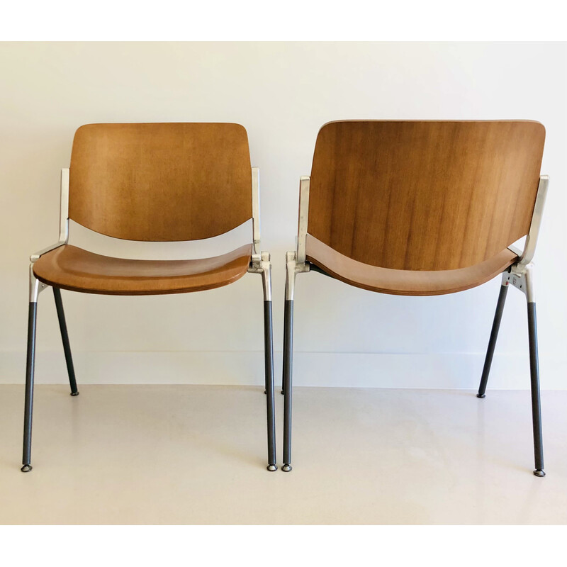 Pair of vintage Dsc 106 chairs by Giancarlo Piretti for Castelli, Italy 1960