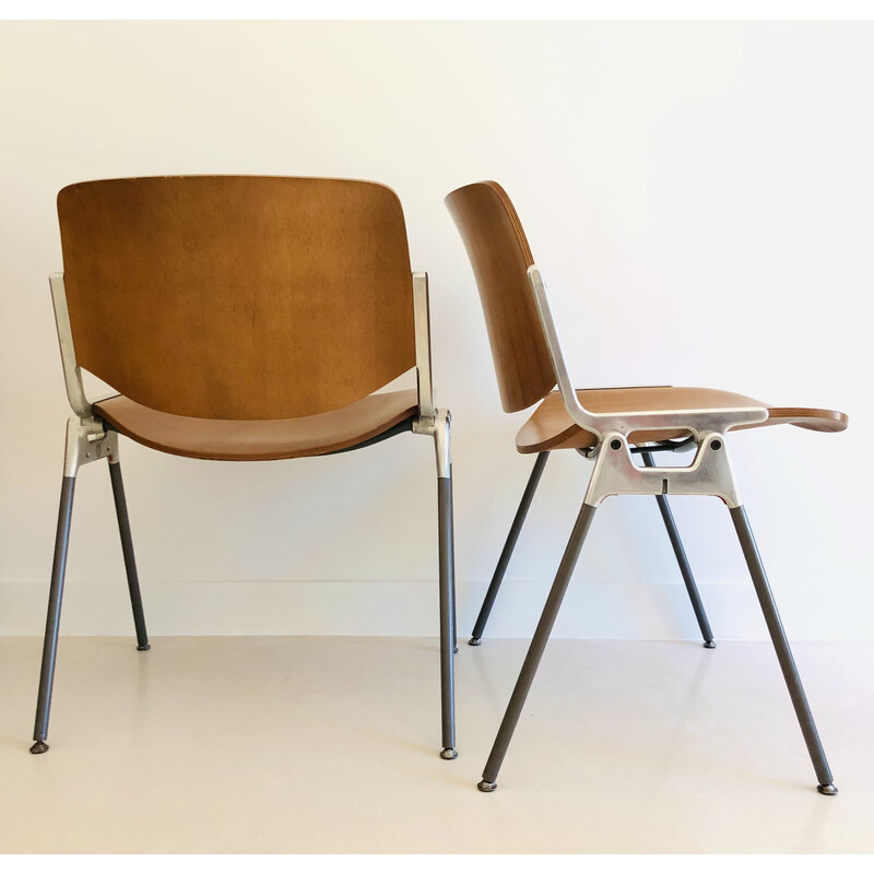 Paar vintage Dsc 106 stoelen van Giancarlo Piretti voor Castelli, Italië 1960