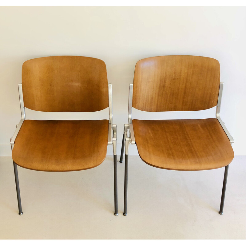 Pair of vintage Dsc 106 chairs by Giancarlo Piretti for Castelli, Italy 1960