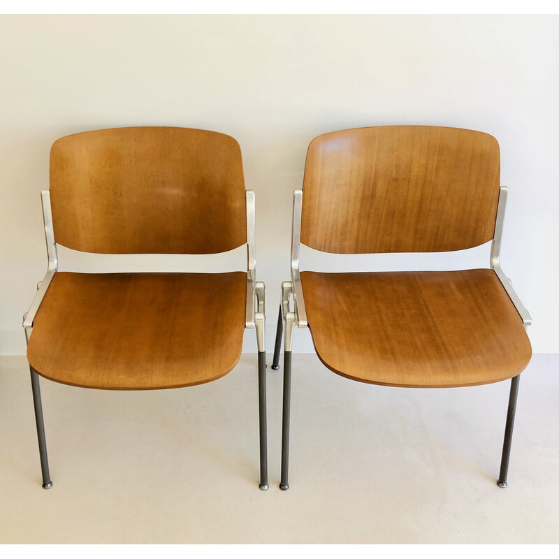 Pareja de sillas vintage Dsc 106 de Giancarlo Piretti para Castelli, Italia 1960