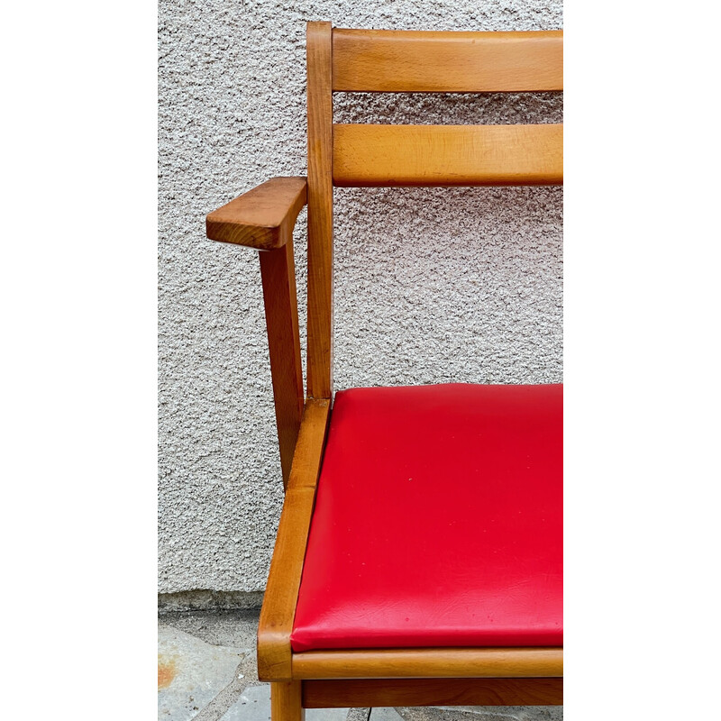 Vintage wooden office chair, 1950