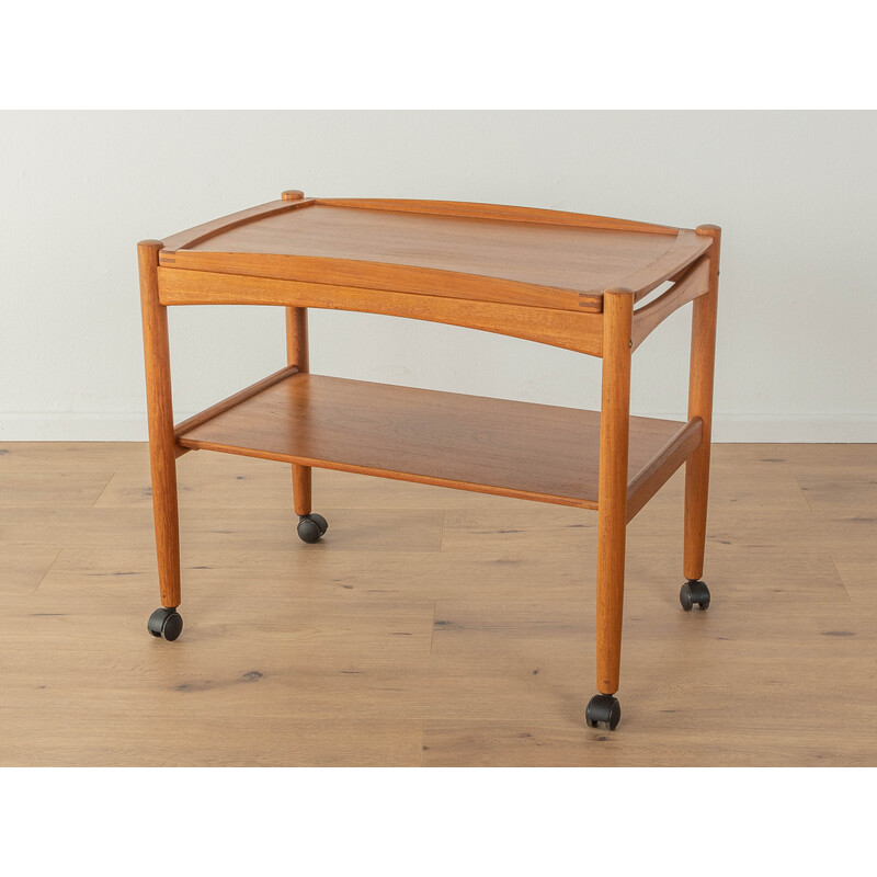 Vintage teakhouten serveerwagen van Poul Hundevad voor Bernstorffsmine Møbelfabrik, 1960