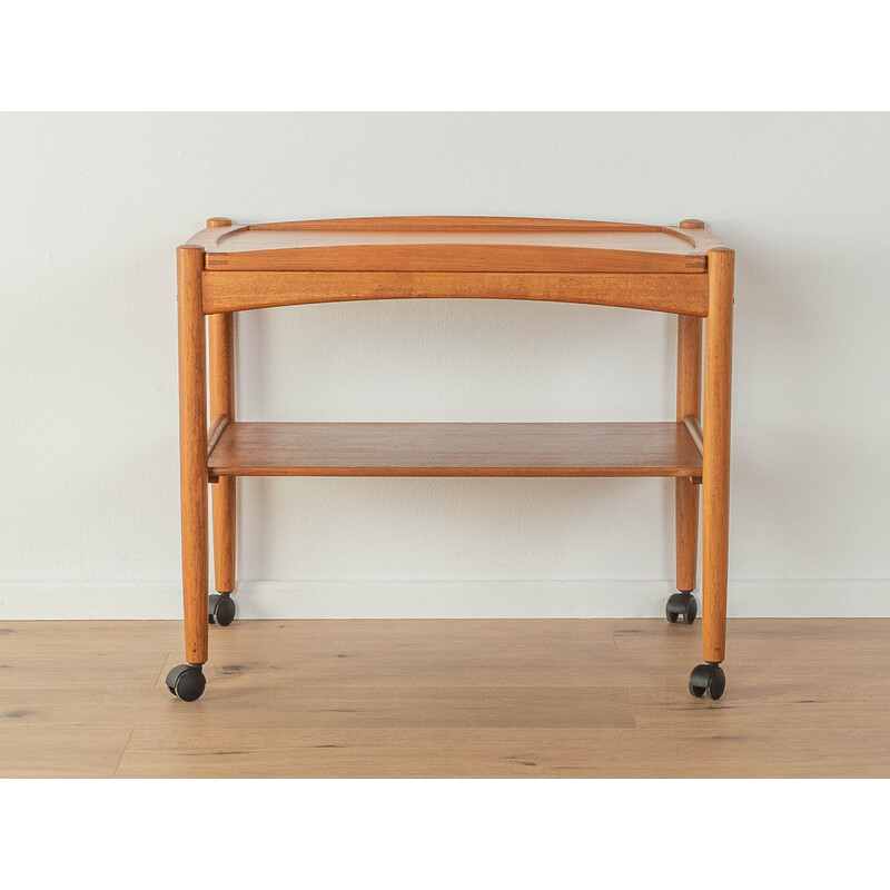 Carrello da portata vintage in teak di Poul Hundevad per Bernstorffsmine Møbelfabrik, 1960