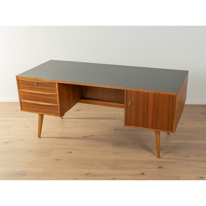 Vintage walnut veneer desk by Franz Ehrlich, Germany 1950