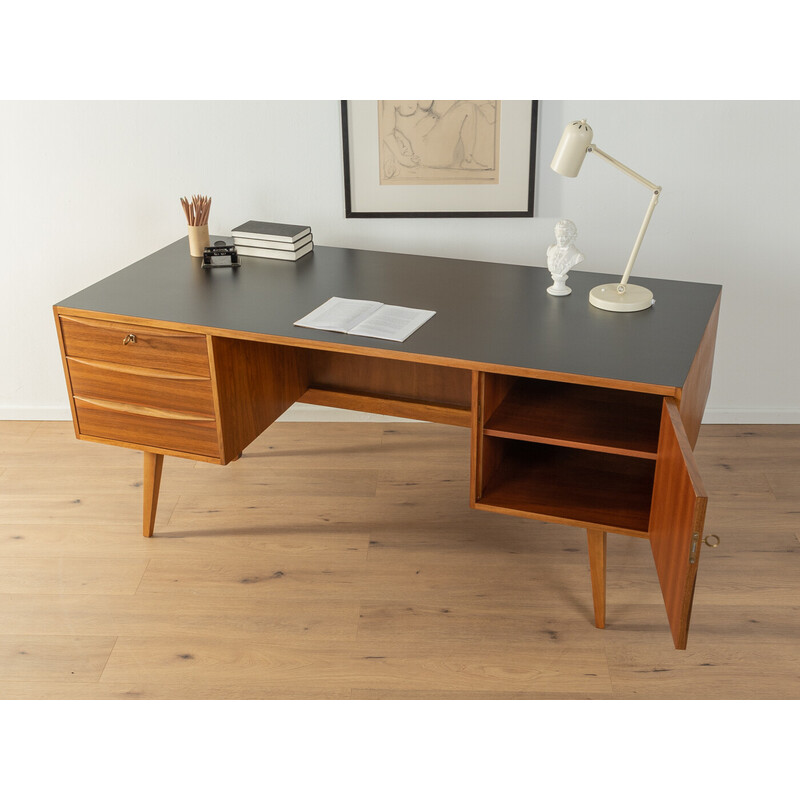 Vintage walnut veneer desk by Franz Ehrlich, Germany 1950