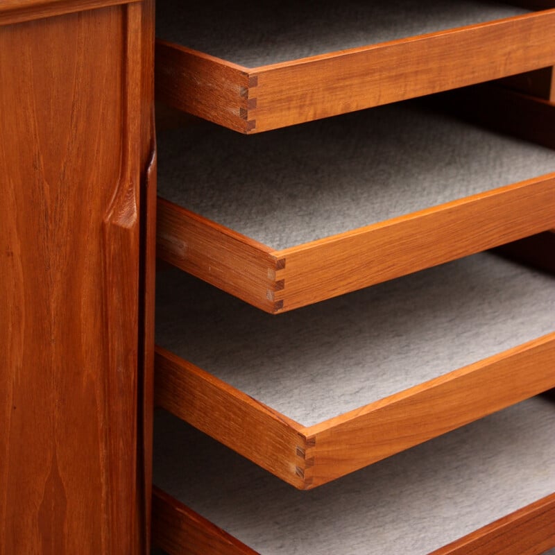 Highboard in teak by Gunni Omann for Odder Møbler - 1960s