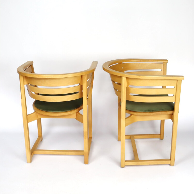 Paire de fauteuils vintage en bois par Lasse Pettersson pour Swedese, Suède 1980