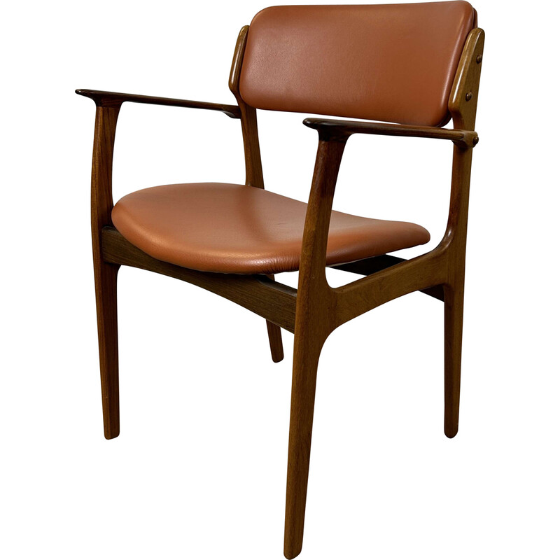 fauteuil scandinave vintage - cognac