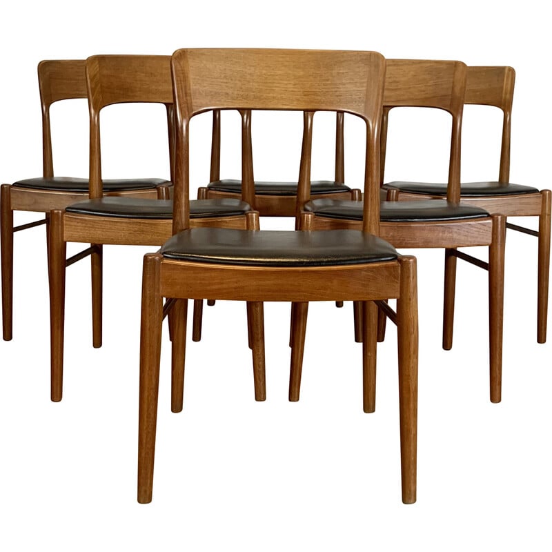 Lot de 6 chaises danoises vintage par Henning Kjaernulf pour Ks Mobelfabrick, 1960