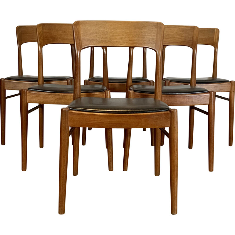 Set van 6 vintage Deense stoelen van Henning Kjaernulf voor Ks Mobelfabrick, 1960