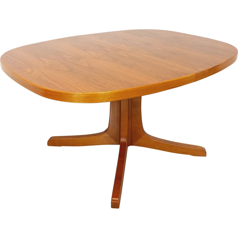 Baumann vintage oval walnut table with extensions, 1960-1970