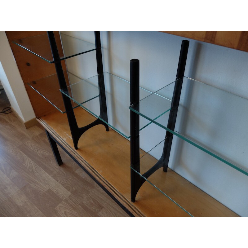 Wooden storage furniture with graphic marquetry - 1950s