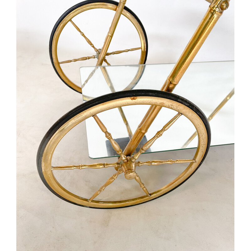 Mid-century brass and glass trolley, Italy 1950s