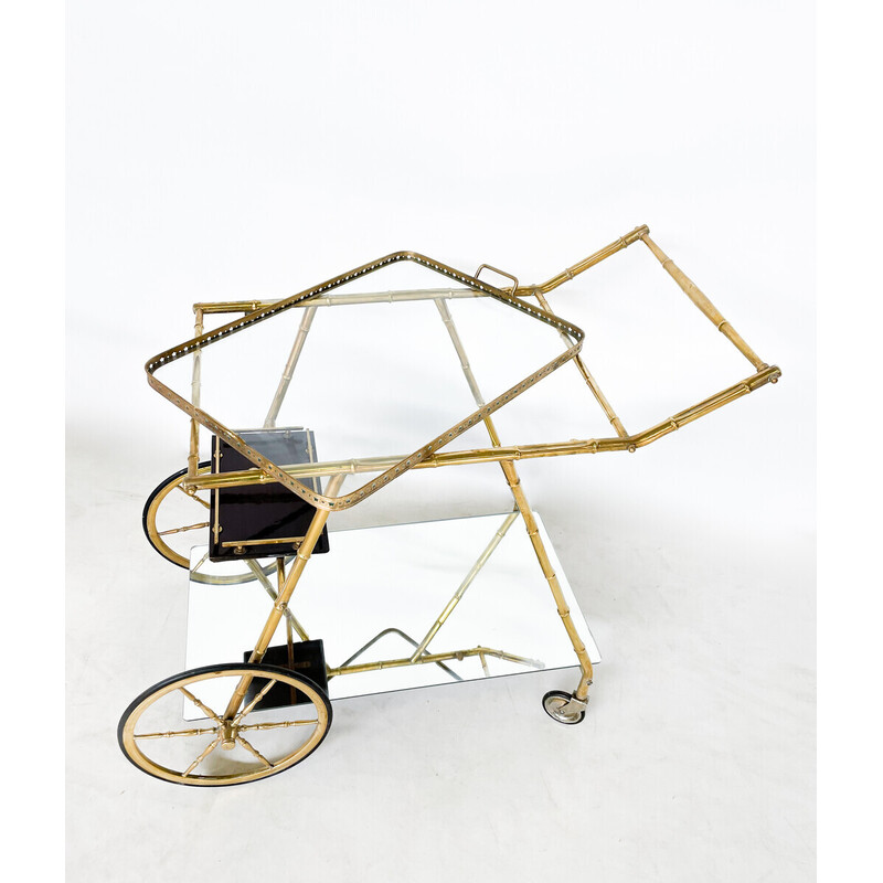 Mid-century brass and glass trolley, Italy 1950s