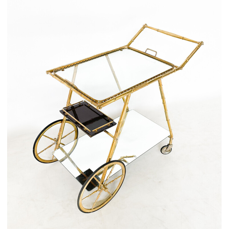 Mid-century brass and glass trolley, Italy 1950s