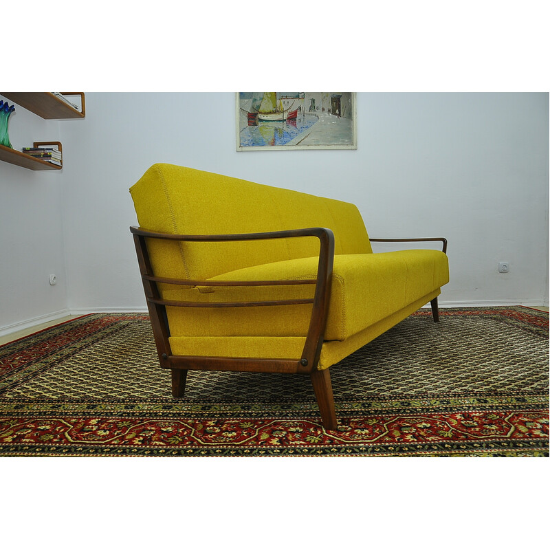 Generel Relaterede slids Vintage yellow sofa with fold-out function, 1960s