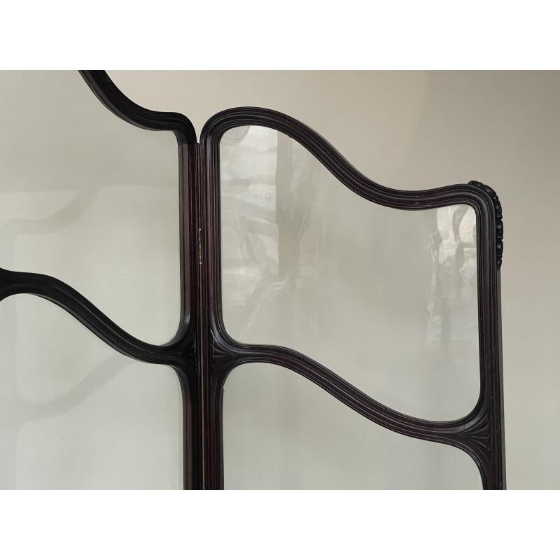 Vintage screen in mahogany and glass Art Nouveau, United Kingdom 1900